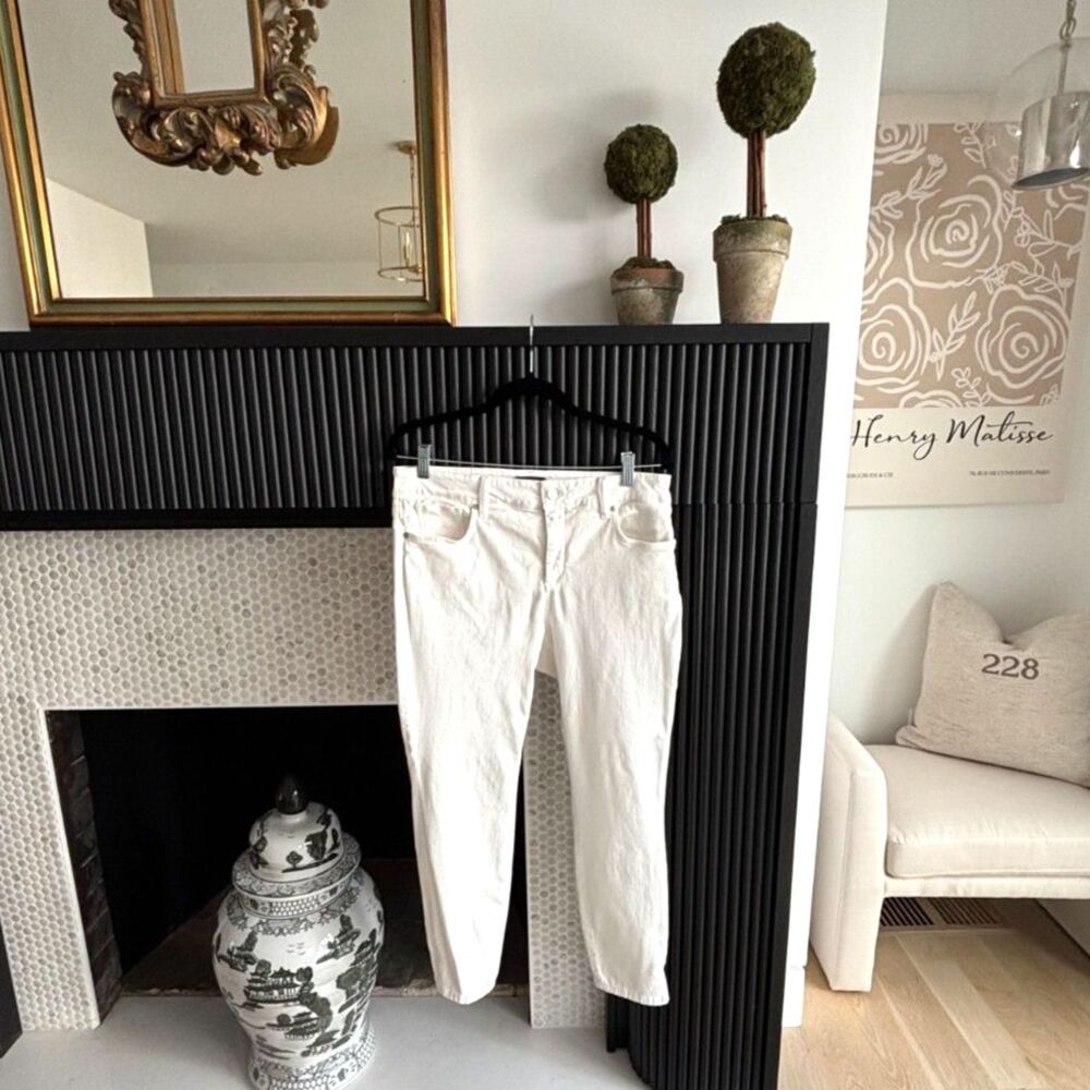 NYDJ White Lift Tuck Slim Skinny Jeans 12P Not Your Daughters Cotton Stretch